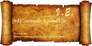 Váncsodi Elemér névjegykártya