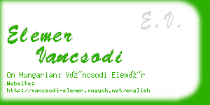 elemer vancsodi business card